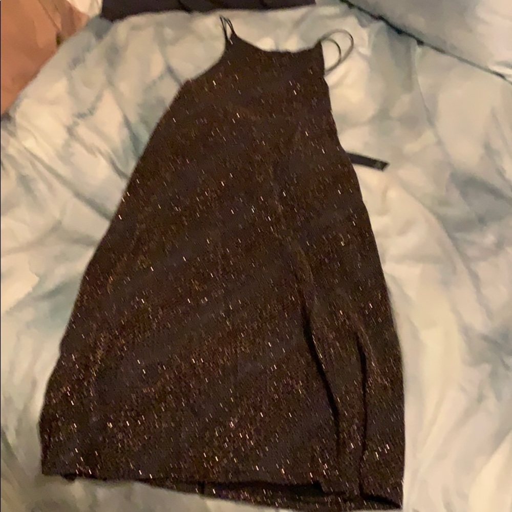 Beautiful dark grey,black and gold glitter dress